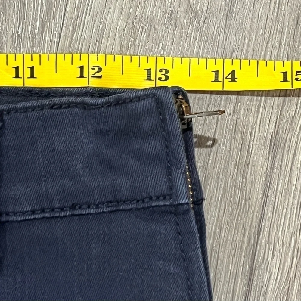 Tory Burch Size 25 Navy Stretch Front Pocket Size Zip Ankle Button Pants Chino